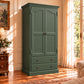Cambridge Custom Made Solid NZ Pine Wardrobe / Armoire - Chocolate Wood