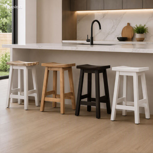 Papaya Solid Mango Wood Kitchen Stool