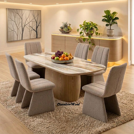 Montilla Skirted Dining Chair Beige 49x65x87cm