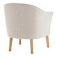 ELMORE CHENILLE FABRIC TUB CHAIR/OCCASIONAL CHAIR CREAM - MyChocolateWood