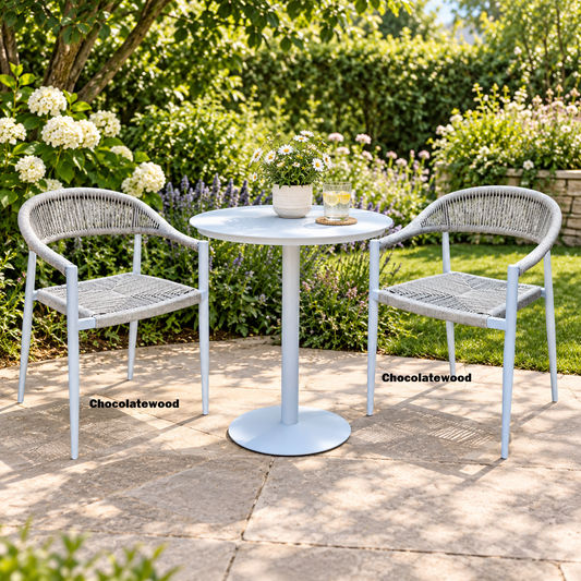 Allerton Aluminium/Rope Look Wicker Design Outdoor Dining Chair