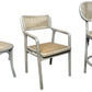 BAHAMAS HAMPTON STYLE ELMWOOD/RATTAN DINING ARMCHAIR GREY - MyChocolateWood