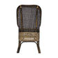 Malibu Hamptons Rattan Dining Chair in Black Shadow - Chocolate Wood