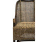 Malibu Hamptons Rattan Dining Chair in Black Shadow - Chocolate Wood