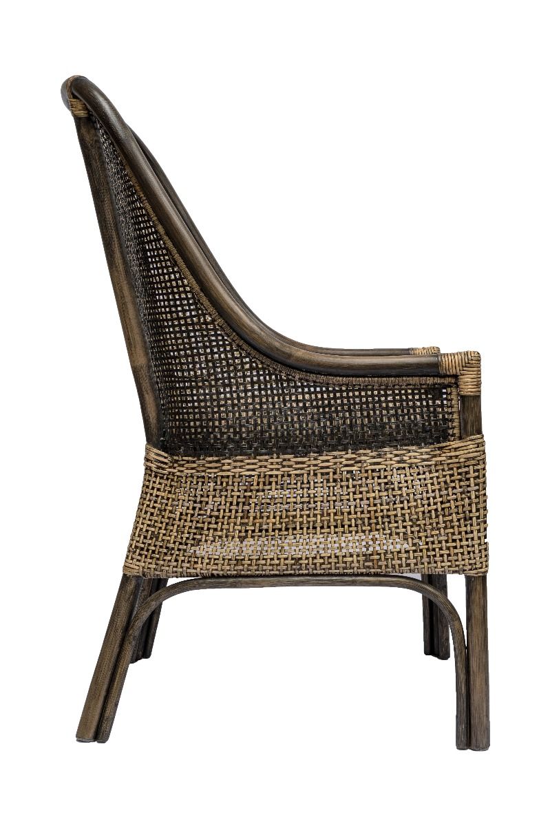 MALIBU HAMPTONS RATTAN DINING CHAIR IN BLACK SHADOW - MyChocolateWood