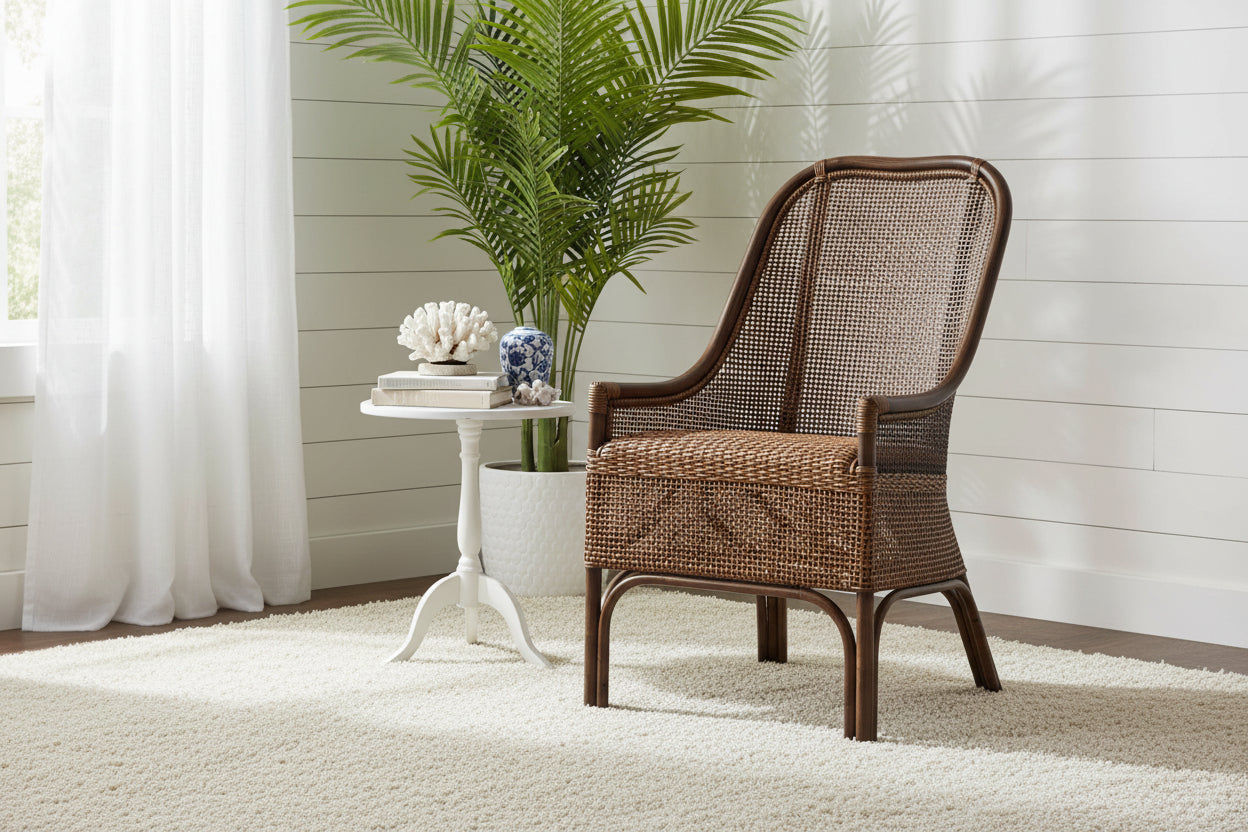MALIBU HAMPTONS RATTAN DINING CHAIR IN MANGO TEAK - MyChocolateWood