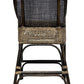Malibu Hamptons Rattan Counter Stool in Black Shadow - Chocolate Wood