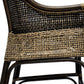Malibu Hamptons Rattan Counter Stool in Black Shadow - Chocolate Wood