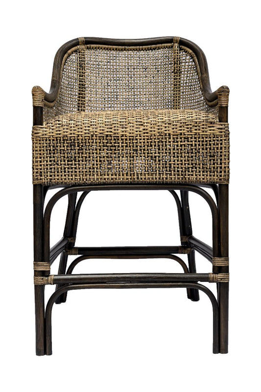 MALIBU HAMPTONS RATTAN COUNTER STOOL IN BLACK SHADOW - MyChocolateWood