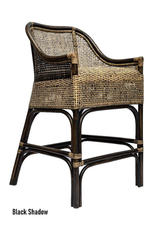 MALIBU HAMPTONS RATTAN COUNTER STOOL IN BLACK SHADOW - MyChocolateWood