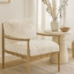 ALABAMA FAUX SHEEP SKIN/ASHWOOD ARMCHAIR /LOUNGE CHAIR IN WHITE - MyChocolateWood