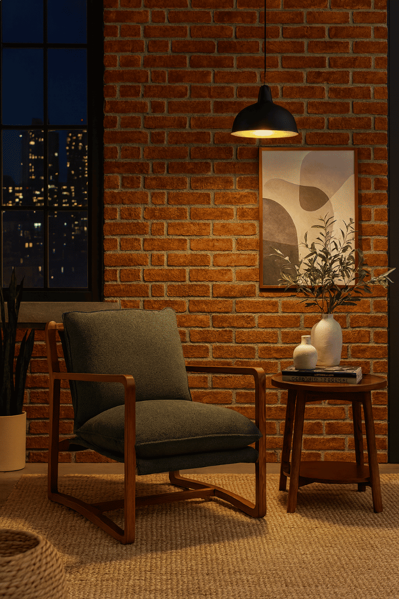 ROGAN BOUCLE TEXTURED FABRIC/ASHWOOD CHAIR IN PINE - MyChocolateWood