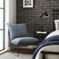Silva Fabric Armless Lounge Chair in Marine