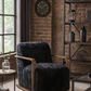 LOUISE FAUX SHEEPSKIN/ASH WOOD ARMCHAIR/LOUNGE CHAIR IN ONYX - MyChocolateWood