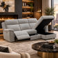 Camrose Fabric 2-Seater Electric Recliner Sofa with RHF Storage Chaise Flax