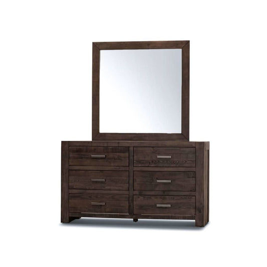 1 x ASHGAR DRESSER & MIRROR KIT IN GREY STONE - MyChocolateWood