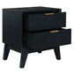 2 X ELIJAH ACACIA WOOD BEDSIDE TABLES 2 DRAWERS IN BRUSHED BLACK - MyChocolateWood
