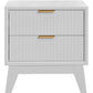 2 X ELIJAH ACACIA WOOD BEDSIDE TABLES 2 DRAWERS IN WHITE - MyChocolateWood