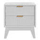 2 x Elijah Acacia Wood 2-Drawer Bedside Tables in White - Chocolate Wood