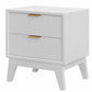 2 X ELIJAH ACACIA WOOD BEDSIDE TABLES 2 DRAWERS IN WHITE - MyChocolateWood