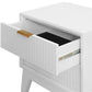 2 X ELIJAH ACACIA WOOD BEDSIDE TABLES 2 DRAWERS IN WHITE - MyChocolateWood