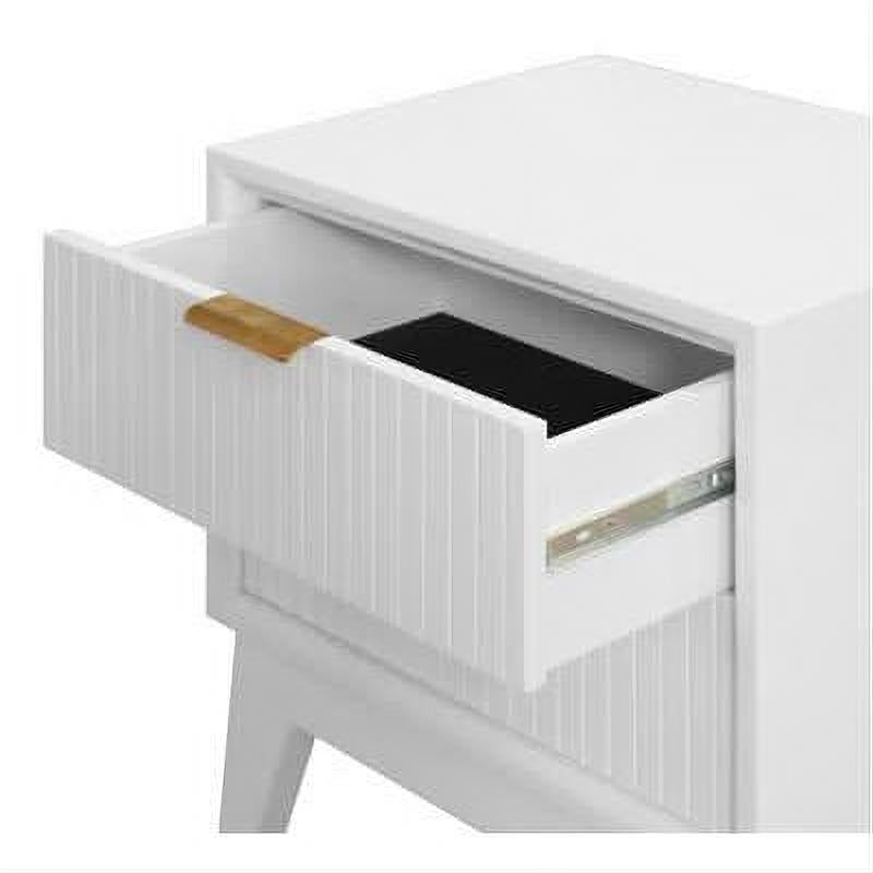 2 x Elijah Acacia Wood 2-Drawer Bedside Tables in White - Chocolate Wood