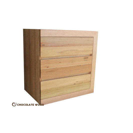 2 X MOOREBANK RECYCLED HARDWOOD 3 DRAWER BEDSIDE TABLES MADE TO ORDER - MyChocolateWood