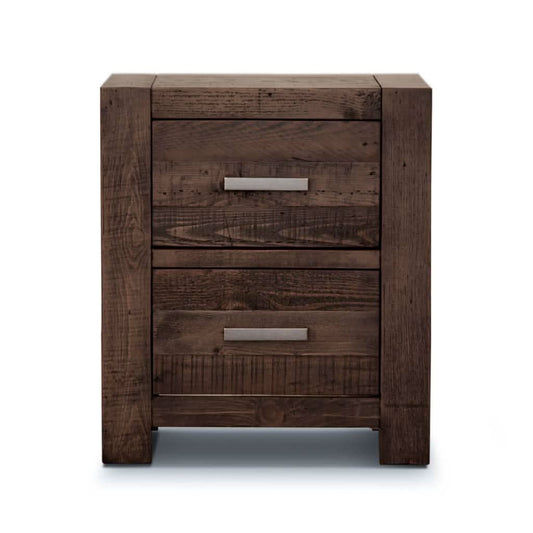 2 X SOLID RECYCLED PINE ASHGAR BEDSIDE TABLES IN STONE GREY - MyChocolateWood