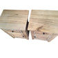 Pair of Villa Rustic Louvre Style Bedside Tables by MyChocolateWood with one drawer and door in recycled elm wood.