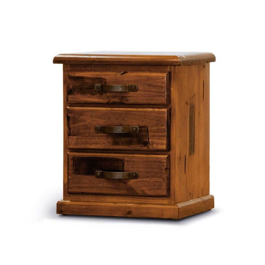 MILLER SOLID PINE BEDSIDE TABLE - ROUGH SAWN BLACKWOOD - MyChocolateWood