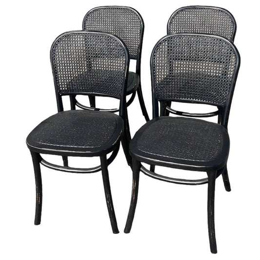4 X BERMUDA DINING CHAIRS IN DISTRESSED BLACK - MyChocolateWood