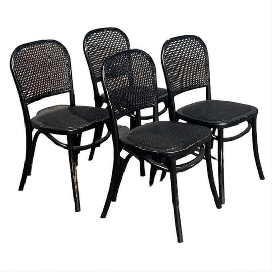4 X BERMUDA DINING CHAIRS IN DISTRESSED BLACK