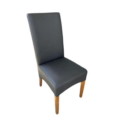 8 x BERTI HIGH QUALITY PU DINING CHAIRS IN MATT BLACK - FLOOR STOCK CLEARANCE - MyChocolateWood