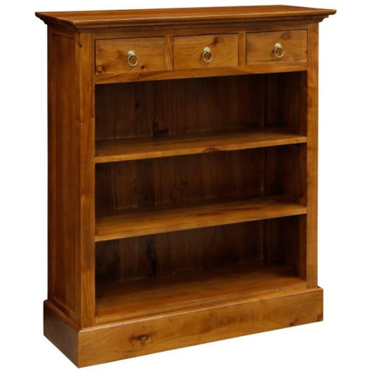 ADELAIDE SOLID MAHOGANY TIMBER 3 DRAWERS & 3 SHELVES BOOKCASE IN LIGHT PECAN - MyChocolateWood