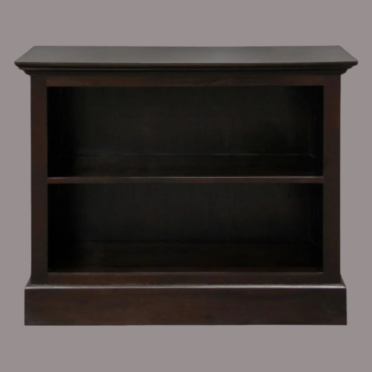 ADELAIDE SOLID MAHOGANY TIMBER LOW BOOKCASE IN CHOCOLATE - MyChocolateWood