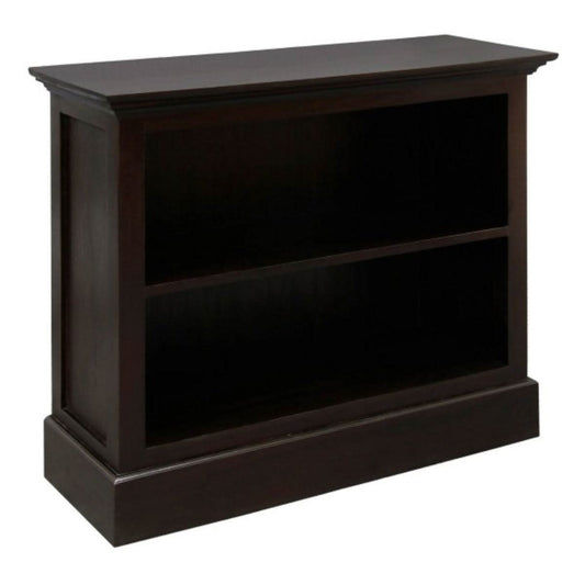 ADELAIDE SOLID MAHOGANY TIMBER LOW BOOKCASE IN CHOCOLATE