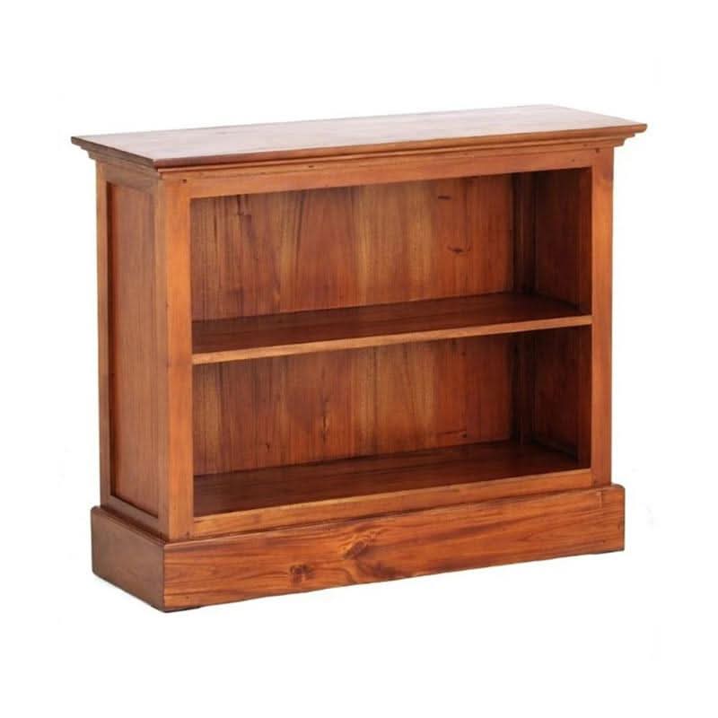 ADELAIDE SOLID MAHOGANY TIMBER LOW BOOKCASE IN LIGHT PECAN - MyChocolateWood