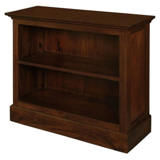 ADELAIDE SOLID MAHOGANY TIMBER LOW BOOKCASE IN MAHOGANY