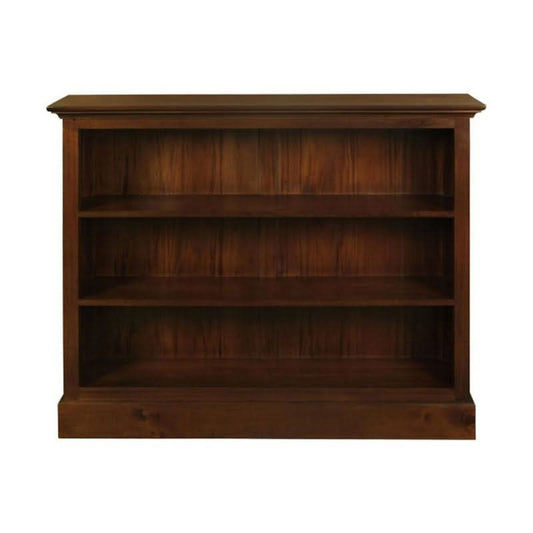 ADELAIDE SOLID MAHOGANY TIMBER WIDE BOOKCASE IN MAHOGANY - MyChocolateWood