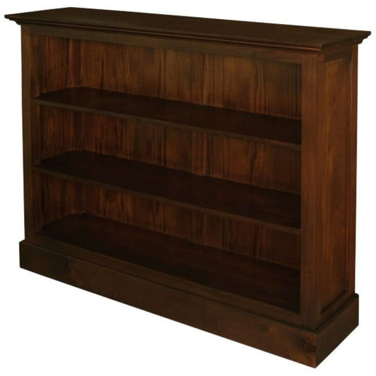 ADELAIDE SOLID MAHOGANY TIMBER WIDE BOOKCASE IN MAHOGANY - MyChocolateWood