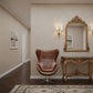 ADELINE BUTTEFLY AGED LEATHER AND COPPER ALLOY EGG CHAIR - MyChocolateWood
