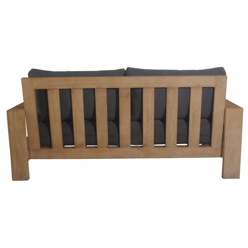 ALANYA HAMPTONS OUTDOOR 2-SEATER SOFA SETTEE EUCALYPTUS FRAME DARK CHARCOAL - MyChocolateWood