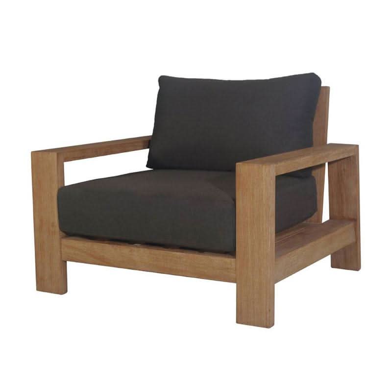 ALANYA HAMPTONS OUTDOOR ARMCHAIR/SOFA CHAIR EUCALYPTUS FRAME DARK CHARCOAL - MyChocolateWood