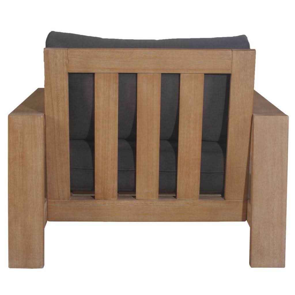 ALANYA HAMPTONS OUTDOOR ARMCHAIR/SOFA CHAIR EUCALYPTUS FRAME DARK CHARCOAL - MyChocolateWood