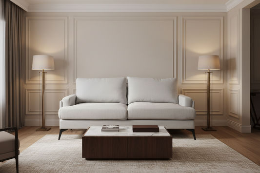 ALBERGO FABRIC 2-SEATER SOFA LIGHT GREY - MyChocolateWood