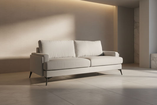 ALBERGO FABRIC 2-SEATER SOFA LIGHT GREY - MyChocolateWood