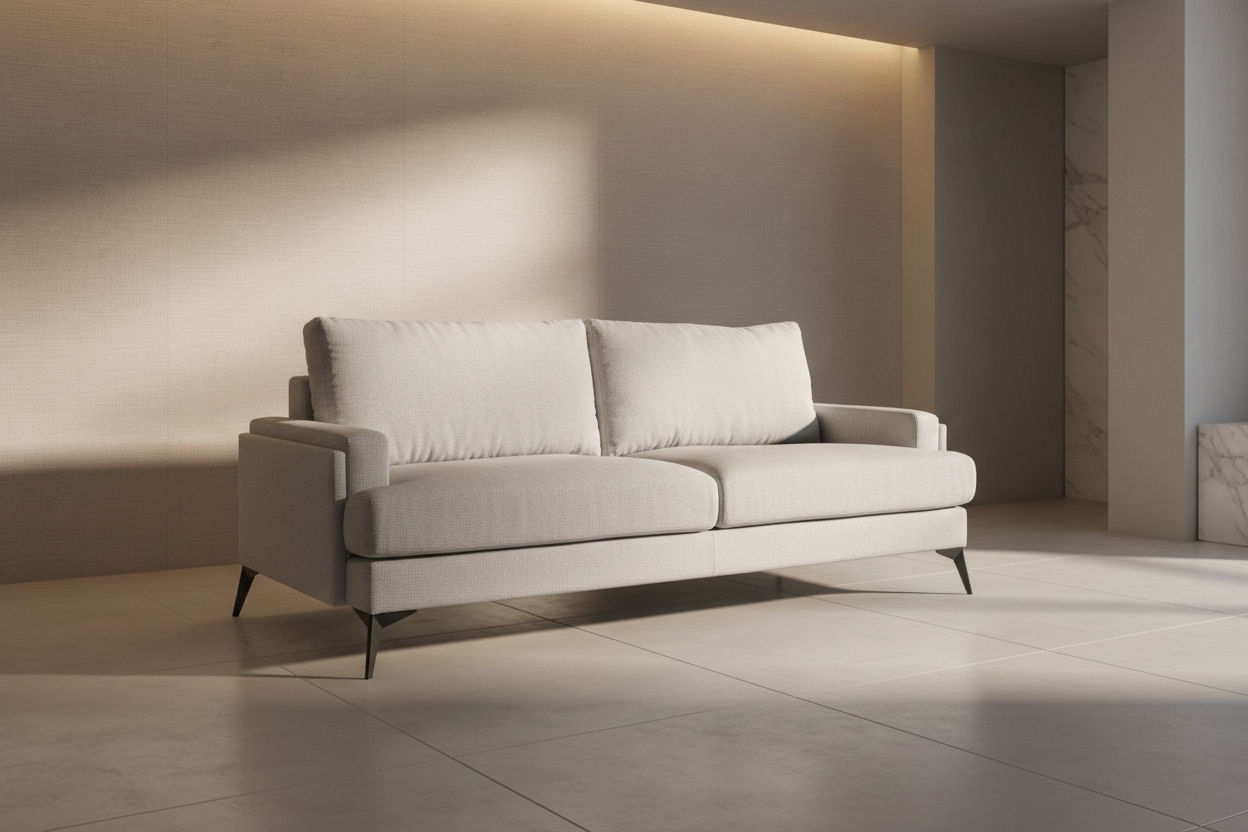 ALBERGO FABRIC 2-SEATER SOFA LIGHT GREY - MyChocolateWood