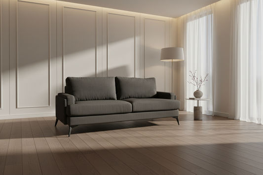 ALBERGO FABRIC 2-SEATER SOFA LOUNGE DARK GREY - MyChocolateWood