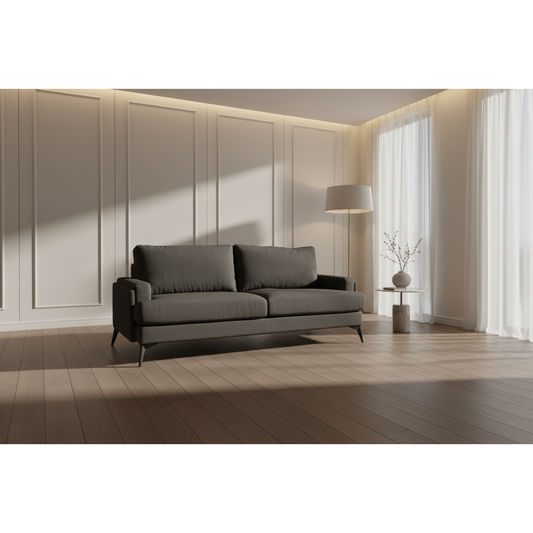 ALBERGO FABRIC 2-SEATER SOFA LOUNGE DARK GREY - MyChocolateWood