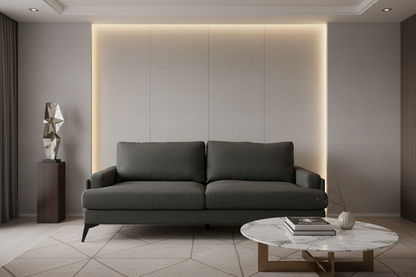 ALBERGO FABRIC 3-SEATER SOFA LOUNGE DARK GREY - MyChocolateWood